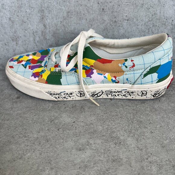 Vans Era Save Our Planet Globe Classic Size Women's 7.5 Mens 6 Shoes Map Sneaker - Picture 7 of 10